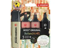 STABILO BOSS ORIGINAL - Surligneur - Etui 4 Couleurs - NatureColors
