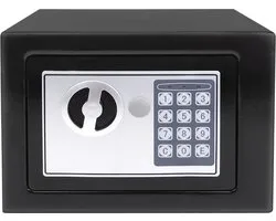 Jo-Jo Products 4U – Coffres-forts domestique résistant au feu, étanche avec 2 clés de commande manuelle, coffre-fort de Sécurité avec double clavier numérique et clé, Zwart 4,6 litres