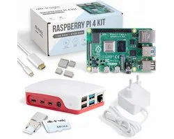 Raspberry Pi 4 2 GB Starterskit | 64 GB-editie | Officiële USB-C-voeding | Officiële behuizing | 4K Micro HDMI-kabel 1 m | Koellichaam