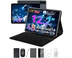 TABWEE T60 - Tablette - 48GB RAM - 256GB ROM - Android 16 - 11 inch - 8000mAh - Tablette WIFI - OTG - Grijs