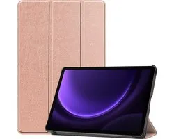 Étui pour tablette adapté pour Samsung Galaxy Tab S9 Plus / S9 FE Plus / S10 Plus (2023/2024) - 12,4 pouces - Étui livre Tri-fold - Fonction veille/réveil automatique - Or ainsi
