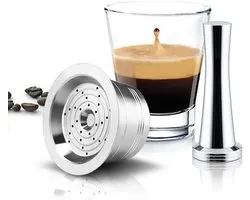 Herbruikbare Cafissimo Koffiecapsule voor Navulling, Herbruikbare Refill Capsule Coffee Filter voor Kfee Caffitaly Cafissimo (COMBO)