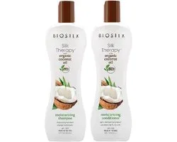 BioSilk - Silk Therapy with Coconut Oil - Shampooing et revitalisant - pack économique - 2 x 355 ml