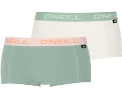 O'Neill dames boxershorts 2-pack - green marshmallow white - maat L