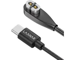 LAANAR® Oplaadkabel voor Shokz OpenRun / Pro / Pro Mini / Mini - AfterShokz Aeropex AS800 / AS810 / AS803 / ASC100SG - OpenComm ASC100 - Oplader Kabel - 1 Meter - Zwart - USB C