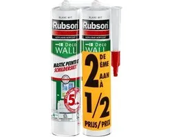 Rubson Mastic Acrylique Peintre Duo 2 x 280 ml | Séchage Rapide 5 Minutes | Pour Joints, Fissures et Finitions Avant Peinture | Intérieur