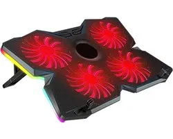 MRKK® Laptop Cooler - Support pour ordinateur portable - Rehausseur pour ordinateur portable - Support - Tapis de refroidissement - Rouge