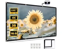 100 inch projector screen for the ultimate home theater experience - High quality high resolution clear foldable thickened and portable screen, suitable for home, office, school and outdoor