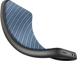 Avizar Carbon Hoesje Geschikt voor Honor Magic 7 Pro Geweven Lederen Siliconen Omtrek, Blauw