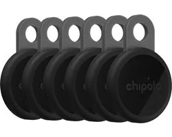 Chipolo LOOP – Bluetooth Tracker & KeyFinder – Oplaadbaar & Waterdicht - Compatibel met Apple Find My & Google Find Hub – 125 dB – Charcoal - 6 Pack