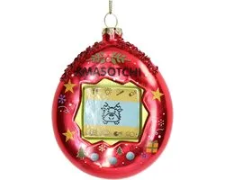 HD Collection Ornament kerstbal Tamagotchi Glas Rood 11.6 cm