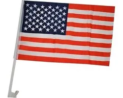 Autovlag van Amerika - 30 x 45 cm - Supporters - USA feestartikelen - kunststof