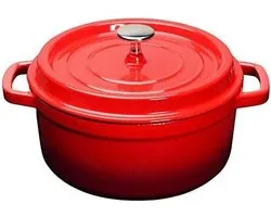 Enameled Soup Pot, Cast Iron Cooking Pot with Lid and Double Loop Handle, Even Heat Pan, Efficient Enameled Cookware for Household, Kitchen, Perfect for Cooking and (22cm)