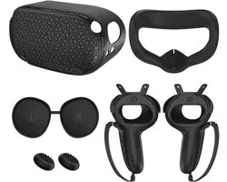 Convient pour Van toepassing opMeta/Oculus Quest 2Housse de protection en silicone, ensemble de cinq piècesAccessoires VR : couvercle de poignée, couvercle d'unité principale-noir