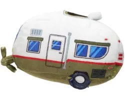 BARK - Hairstream Trailer Caravan - Pluche - Groen/Wit - 20X11X12 cm