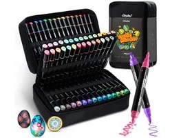 Ohuhu Kakaako Dual Nib Acrylic Marker Pens - ensemble de 90 en étui