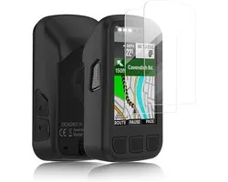 Silicone Case + 2 Screen Protectors voor Wahoo ELEMNT Bolt V2 - Schokbestendige Bescherming - Zwart
