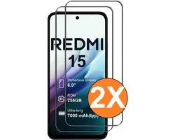 Screenprotector geschikt voor Xiaomi Redmi 15 5G/4G Beschermglas - Screen protector gehard glas - 2 Stuks