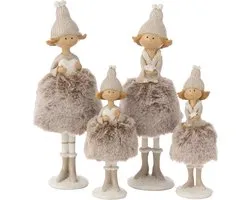 J-Line figuur Angel Hart + Ster Bont Rok - polyresin - mix - large - 2 stuks