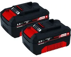 Einhell Twinpack 4.0 Ah Accu - Power X-Change - 18 V/Li-Ion - 2x 4.0 Ah accu - Max. vermogen: 900 W - Active Accu Management Systeem
