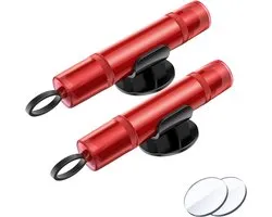 Set de 2 marteaux de secours et coupe-ceinture 2-en-1 pour voiture - Marteau de sécurité universel et brise-vitre - Outil compact de survie pour tous les véhicules - Accessoire automobile crucial pour les urgences - Rouge