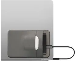 Cache disque dur élastique kwmobile - Compatible avec SSD portable SanDisk, Samsung T7, Crucial X8, HDD - Avec deux compartiments de rangement 10 x 7 cm - Support SSD externe en noir