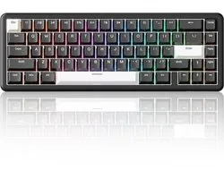 Attack Shark X65 HE - Clavier gaming - Déclenchement Rapid 0,01 mm - 8 000 Hz - Magnétique - PBT - RVB - 66 touches - Impression latérale - Noir