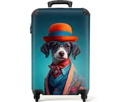 NoBoringSuitcases.com - Kinderkoffer blauw - Past binnen 55x40x20 cm en 55x35x25 cm - Handbagage reis cadeau - Trolley op wieltjes travelgift - Reiskoffer met wielen - Rolkoffer kids - Kindertrolley jongen lichtgewicht - Hardcase koffer kinderen