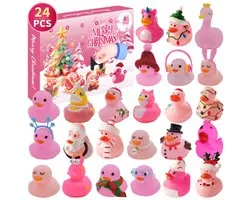 Calendrier de l'Avent Canard en caoutchouc 2025 - 24 cadeaux sur le thème de Noël - Convient aux enfants et aux animaux de compagnie