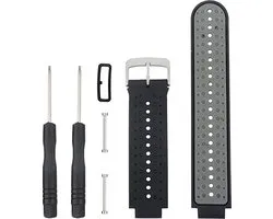 Bracelet en Siliconen bicolore (noir-gris), adapté pour Garmin Forerunner 220, 230, 235, 620, 630, 735XT, Approach S20, S5 et S6
