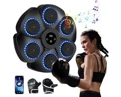 Boxing Machine - Boksmachine - Muzikale Boxmachine - 2024 Nieuwe Muurmontage Slimme, Bluetooth met Boxhandschoenen Volwassenen/Kinderen, 9 Snelheids- en Tellerstanden