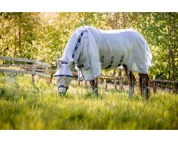 Horseware Vliegendeken Horseware Rambo Protector Met Hals Zilver-blauw - 140/191