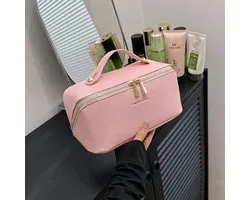 CenZ® Toilettas, Make Up Tasje, Make Up Koffer, Beautycase, Make Up Organizer, Make Up Tas, Reis Toilettas, Reistas, Toilettas Dames, Make Up Organizer, Make Up Etui, Beautycase Koffer, Cosmetica, Verjaardag, Moederdag, Valentijnsdag, Cadeautje, ROZE