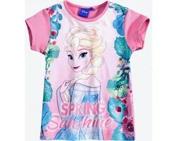 Disney Frozen T-shirt - Spring Sunshine - roze - maat 128 (8 jaar)