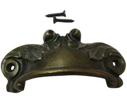Feathered Cup Pull Handle Antique Brass