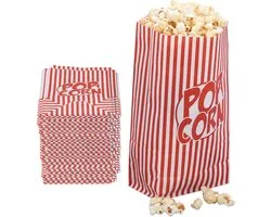 popcorn bakjes - 144 stuks - papier - retro - rood-wit