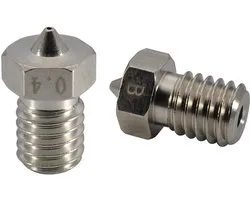 3D Printer Plated Wear Resistant M6 draad messing mondstuk Pack voor 1.75mm V6 Hotend Titan Aero Extruder Prusa I3 MK3 MK3S Anycubic I3 Mega 3D Printer, 2x0.4mm