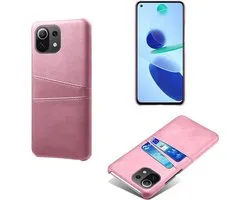 Backcover met Opbergvakjes + PMMA Screenprotector voor Xiaomi 11 Lite 5G NE / Mi 11 Lite (4G/5G) _ Roze Goud