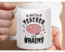 Mok Math Teacher Brains, Grappige mok, Leraar Waardering Geschenk, Wiskunde Leraar Cadeau, School Mok, Einde van het Jaar Cadeau