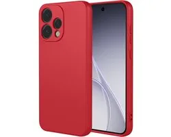 Étui MobyDefend - Compatible avec Oppo Reno15 - Coque arrière en silicone mat - Rouge framboise