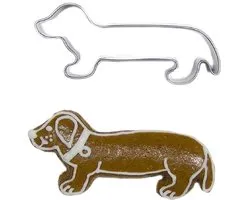 BrandNewCake -pièce en acier inoxydable en forme de chien teckel, 8 cm