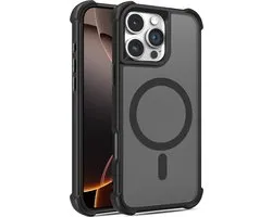 Mobigear Hoesje geschikt voor Apple iPhone 16 Pro MagSafe Telefoonhoesje Hardcase | Mobigear Armor Shield Backcover | Geschikt voor MagSafe | Geschikt voor Draadloos Opladen met Magnetische Ring | Geschikt voor MagSafe Case - Zwart