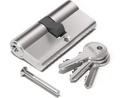 Bwintech 1pcs 85mm (40/45) Satin Nickel Euro Cylinder Lock Cylinder Lock Door Key/Key with 3 Standard Keys Anti-Theft - ShopVlot