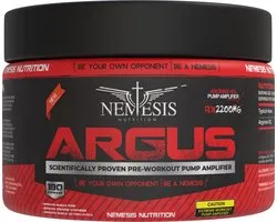 Nemesis Nutrition | Argus | L-arginine | 180 capsules á 825mg 90 servings | Pre-workout | Intra-workout | Aminozuren | Nutriworld