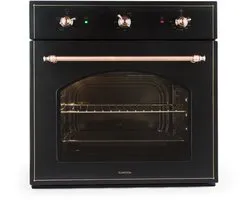 Klarstein Inbouwoven Vilhelmine Elektrobackofen, 59 Liter volume, vintage design, 4 bedrijfsfuncties, boven onderwarmte, gaartijd Timer, rvs, zwart kupfer - 59 cm - voor Keuken - Energiezuinig - Inbouw Bakoven - Built-in Oven