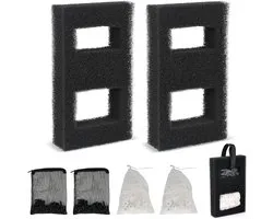 Set van 2 aquariumfiltermediakits voor Fluval Flex 57L met koolfilter, schuimstoffilter, keramische ringen, compatibel met Fluval Aquarium filtersysteem