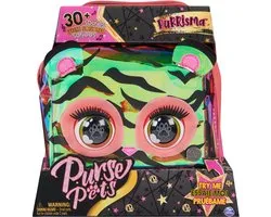 Purse Pets - Purrisma Interactieve tas met meer dan 30 geluiden en reacties - speelgoedtijger en crossbody tas
