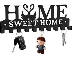 Key Rack with 8 Hooks, Multifunctional Key Holder, Key Board for Hallway, Wall and Kitchen, Key Chain, Key Storage - ShopVlot