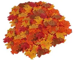 Bladeren slinger decoratie - herfst versiering - Herfst decoratie 100-stuks Herfst Esdoorn Bladeren | herfstbladeren 8 x 6.5cm | gekleurde nep bladeren | kleur blad geel oranje rood | herfstk