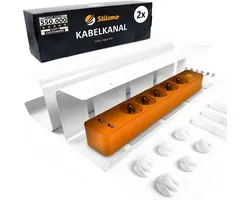 Stilemo Kabelgoot Bureau 2 Delig - Cable Management - Kabelhouder 43 CM - Kabel Organiser 5 KG Draagkracht - Wit
